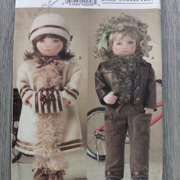 18" Doll Clothes Coat Jacket Pants Shoes Boots Sewing Pattern UNCUT 8144 - Picture 2 of 8